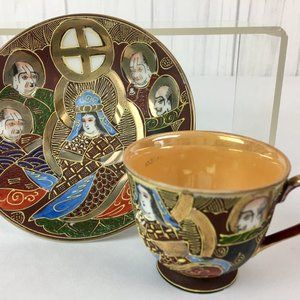 Vintage Japanese Goddess Scholars Moriage Made in Occupied Japan Cup & Saucer